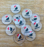 CombiCraft Transparante plastic munten met jouw eigen bedrukking vanaf 3000 stuks - per 1000 stuks