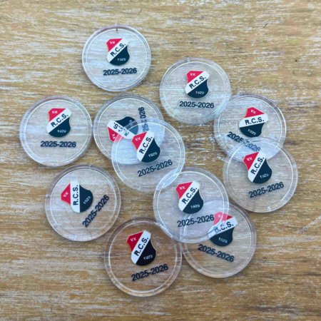 CombiCraft Transparante plastic munten met jouw eigen bedrukking vanaf 3000 stuks - per 1000 stuks