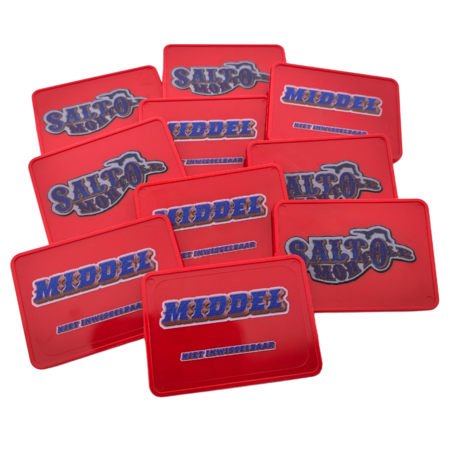 Plastic rechthoek munten 50x35mm met jouw eigen ontwerp vanaf 3000 stuks - per 1000 stuks