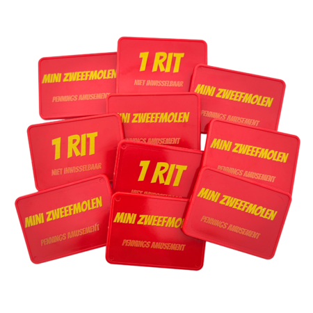 Plastic rechthoek munten 50x35mm met jouw eigen ontwerp vanaf 3000 stuks - per 1000 stuks