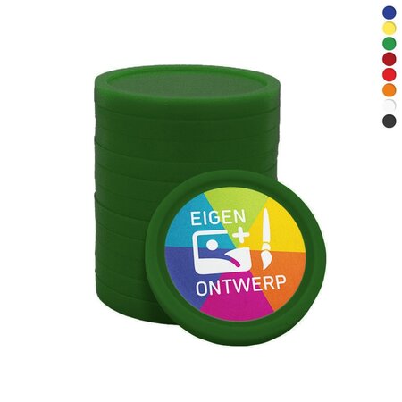 Kleine biologisch afbreekbare munten Ø23mm met jouw eigen ontwerp - per 1000 stuks