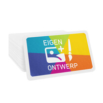 Bedrukte munten plastic 54x39mm wit - 100 stuks