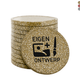 CombiCraft Plastic bedrukte glittermunten Ø29mm met jouw ontwerp - per 100 stuks