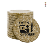 CombiCraft Plastic bedrukte glittermunten Ø29mm met jouw ontwerp - per 100 stuks