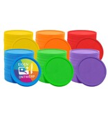 Kleurenmix bedrukte munten plastic Ø29mm - per 108 stuks