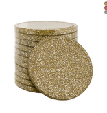Blanco plastic munten glitter 29mm - per 100 stuks