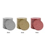 Blanco plastic munten glitter 29mm - per 100 stuks