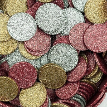 Blanco plastic munten glitter 29mm - per 100 stuks