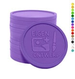 Plastic reliëfmunten Ø38mm met jouw ontwerp - per 1000 stuks