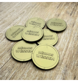 Plastic reliëfmunten Ø38mm met jouw ontwerp - per 1000 stuks