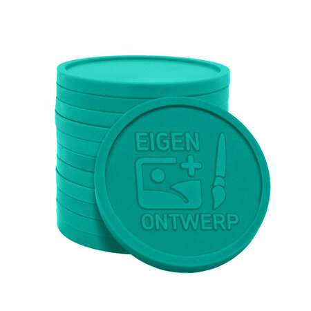 Gerecycled visnet reliëfmunten Ø29mm met jouw ontwerp - per 1000 stuks