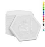CombiCraft Plastic reliëfmunten zeshoek Ø29mm met jouw ontwerp - per 1000 stuks