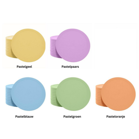 CombiCraft Gerecycled plastic reliëfmunten Ø70mm met jouw ontwerp - per 1000 stuks