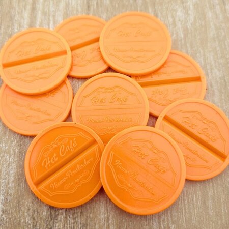 CombiCraft Plastic breekmunten Ø29mm met jouw ontwerp vanaf 3000 stuks - per 1000 stuks