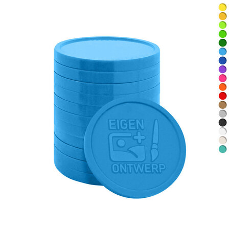 Reliëf winkelwagenmunt € 1 met eigen ontwerp - per 1000 stuks