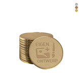 Brons gegoten automaatmunten Ø22mm voor mechanische muntproevers met eigen ontwerp - per 100