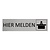Zilver aluminium deurbordje Hier melden