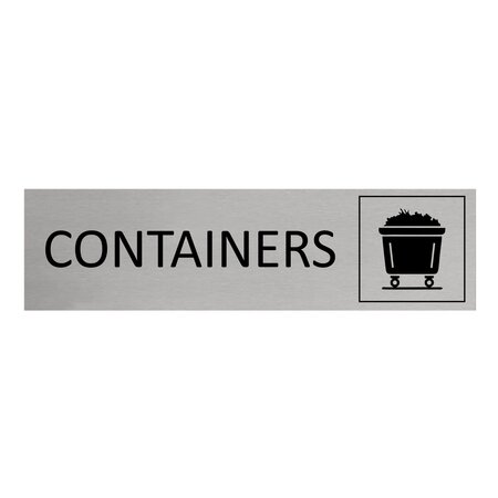 Aluminium deurbordje Containers 165 x 45 mm - per 1 stuk