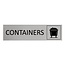 Aluminium deurbordje Containers 165 x 45 mm - per 1 stuk