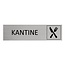 Aluminium deurbordje Kantine 165 x 45 mm - per 1 stuk