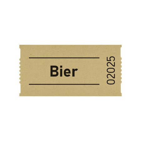 Consumptiebonnen op rol 57x30mm met tekst bier - per 1000 bonnen