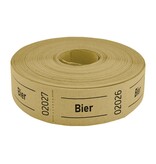 Consumptiebonnen op rol 57x30mm met tekst bier - per 1000 bonnen