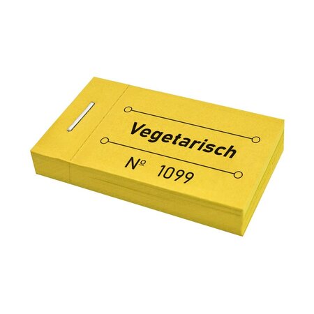 Consumptiebon vegetarisch in geel 50x30mm - per 50 bonnen