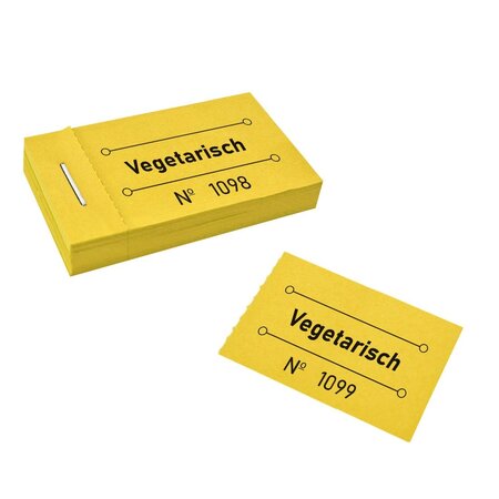 Consumptiebon vegetarisch in geel 50x30mm - per 50 bonnen