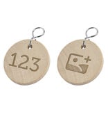 CombiCraft Houten sleutellabel Ø37mm met nummer en logo - per stuk