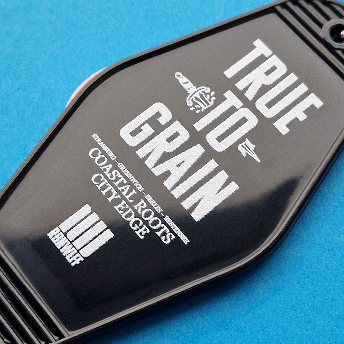 Close up plastic hunter sleutelhanger zwart met bedrukking