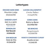 Aluminium naambordje Avelina met tekst - per stuk