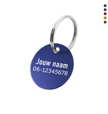 Aluminium sleutellabel met telefoonnummer - per stuk