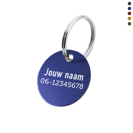 Aluminium sleutellabel met telefoonnummer - per stuk