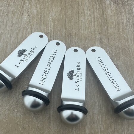 Big Classic aluminium hotel sleutelhanger zilver 105x30mm met gravering