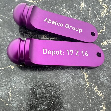 Big Classic aluminium hotel sleutelhanger paars met gravering