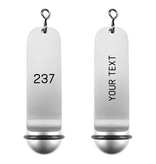 CombiCraft Metalen hotel sleutelhanger Classico 29x108mm met gravering zilverkleurig  - per stuk