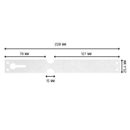 Blanco Tyvek sleufetiketten 220x25,4mm zigzag gevouwen voor matrixprinters in meerdere kleuren  - per 1000 etiketten