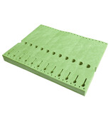 CombiCraft Blanco Tyvek sleufetiketten 220x25,4mm zigzag gevouwen voor matrixprinters in meerdere kleuren  - per 1000 etiketten