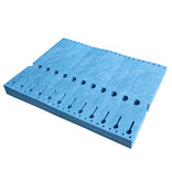 Blanco Tyvek sleufetiketten 220x25,4mm zigzag gevouwen voor matrixprinters in meerdere kleuren  - per 1000 etiketten