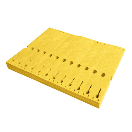 CombiCraft Blanco Tyvek sleufetiketten 220x25,4mm zigzag gevouwen voor matrixprinters in meerdere kleuren  - per 1000 etiketten