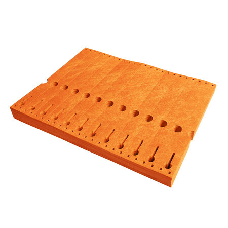 CombiCraft Blanco Tyvek sleufetiketten 220x25,4mm zigzag gevouwen voor matrixprinters in meerdere kleuren  - per 1000 etiketten