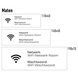 Wifi bordje met wachtwoord en netwerknaam in wit van plexiglas - per 1 stuk