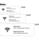 Wifi bordje met wachtwoord en netwerknaam in zwart van plexiglas - per 1 stuk