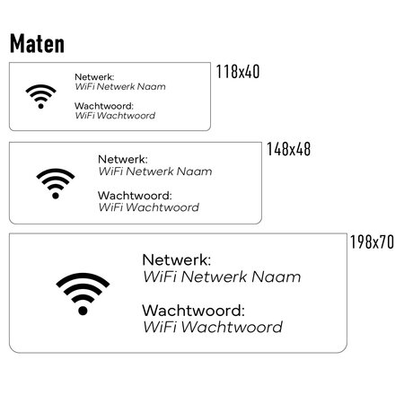 Wifi bordje met wachtwoord en netwerknaam in goudkleurig van plexiglas - per 1 stuk