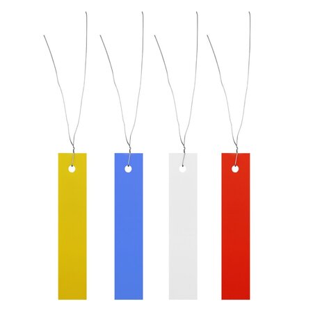 CombiCraft Blanco hangetiketten of plantetiketten 18x100mm van PVC met verzinkt draad - per 250 stuks