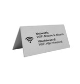 Wifi bordje Elisto in zilverkleurig aluminium 100 x 50 mm - per 1 stuk