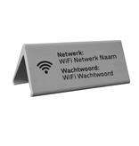 Wifi bordje Elegant in zilverkleurig aluminium 120 x 55 mm - per 1 stuk