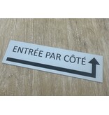 Aluminium deurbordje Eigen tekst om de hoek rechts 165 x 45 mm - per 1 stuk