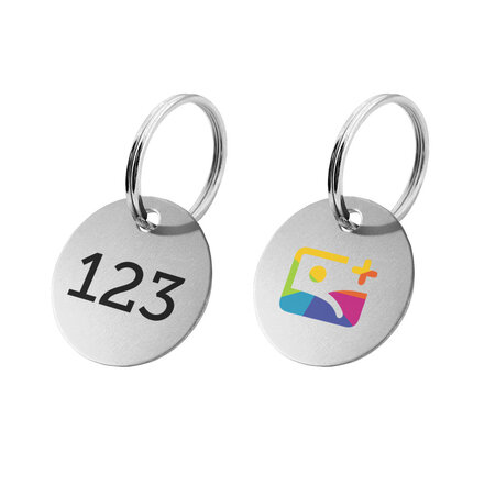 CombiCraft Sleutellabel aluminium met nummer en logo in onderdruk tweezijdig - per stuk