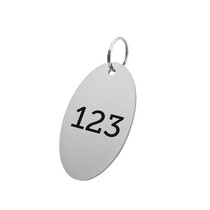 Aluminium sleutellabel 37x67mm met nummer
